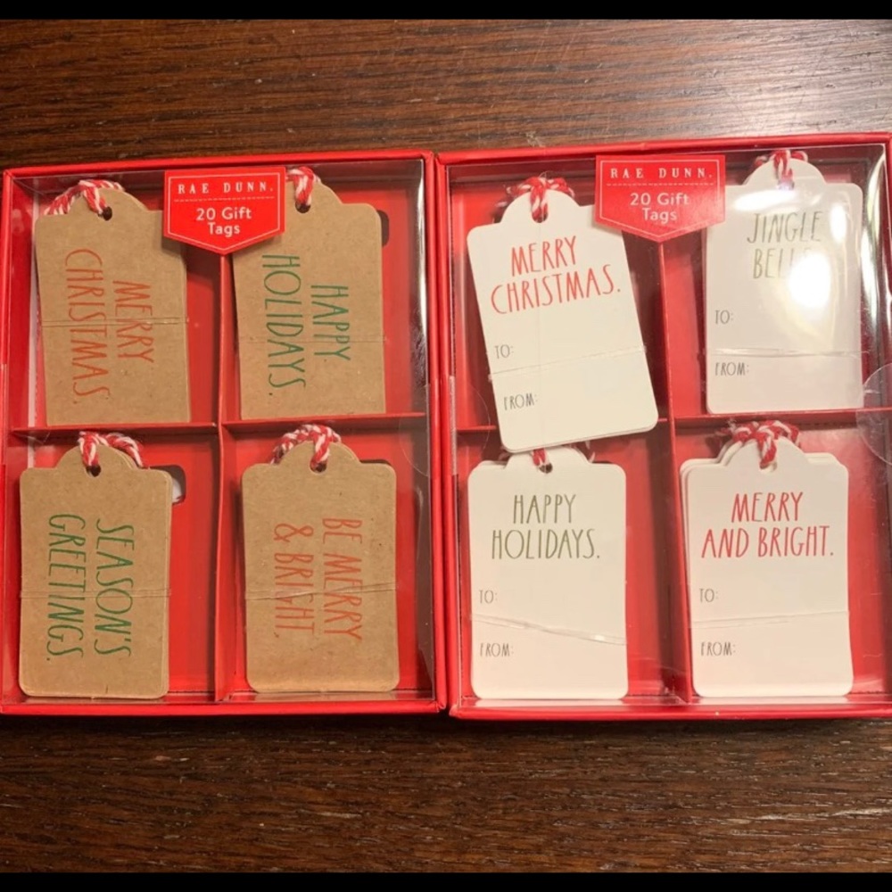 2 new in box Rae Dunn gift tags